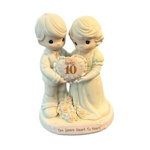 Precious Moments Ten Years Heart To Heart 10th Anniversary Figurine 163805 VTG